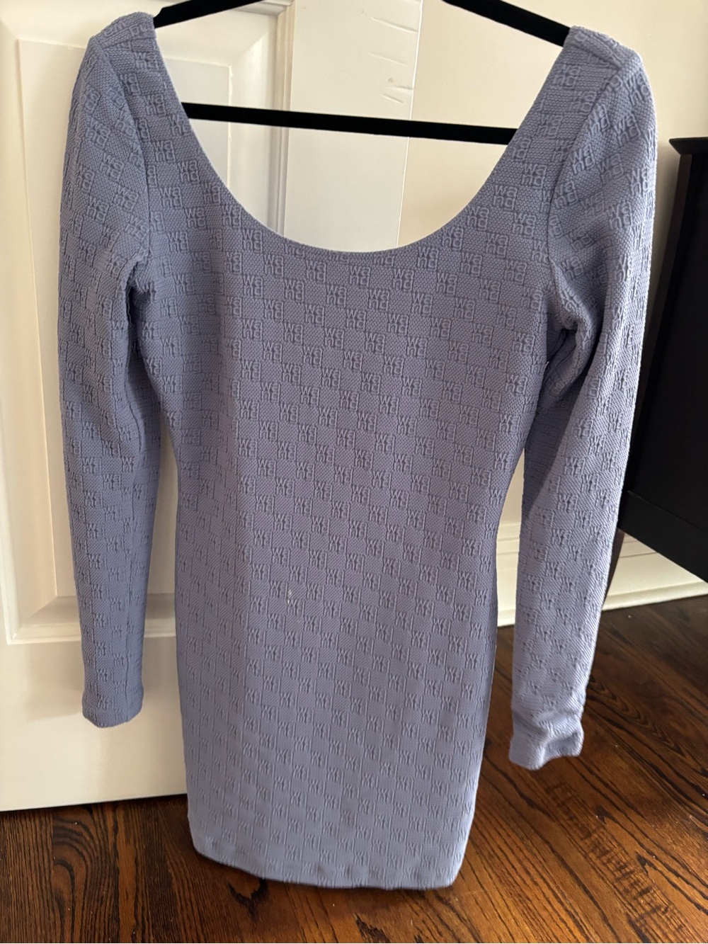Alexander Wang Lavender Scoop Neck Long Sleeve Knit Dress